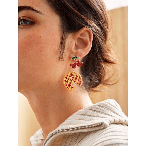 NIB Disney x Baublebar Cherry Pie Earrings Mickey Mouse Hidden Gems 2024 Fall - Picture 3 of 13